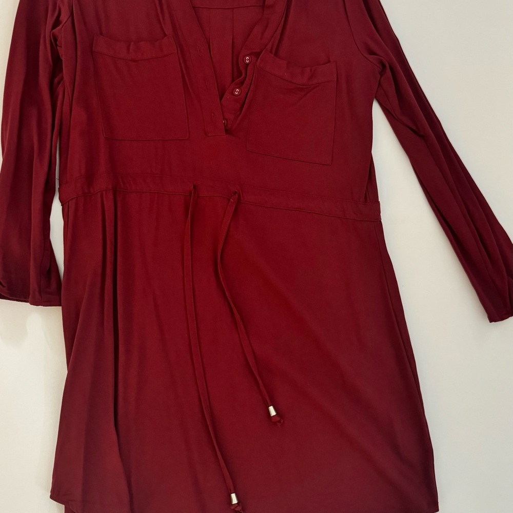 Blue Rain Deep Red Women's Tunic